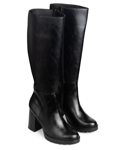 Bota Negra Larga Tacón Cuadrado 18603